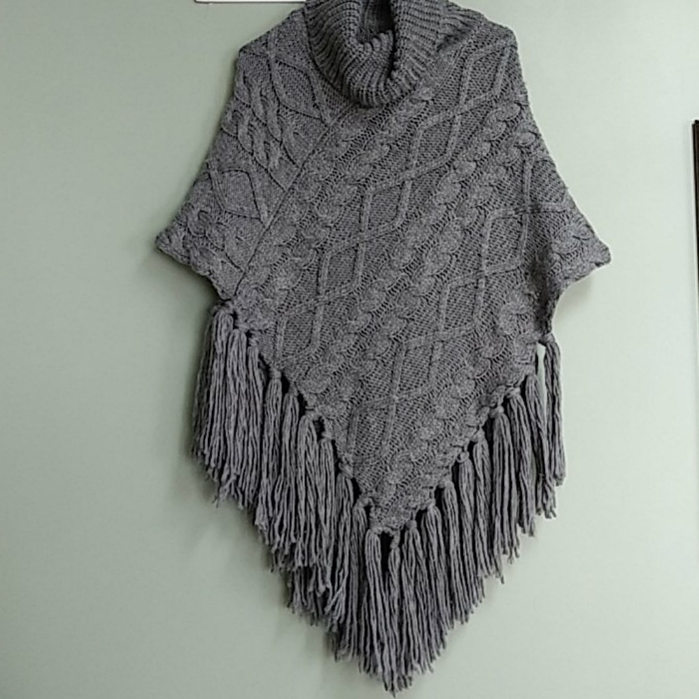Mix It Turtleneck Crocheted Shawl